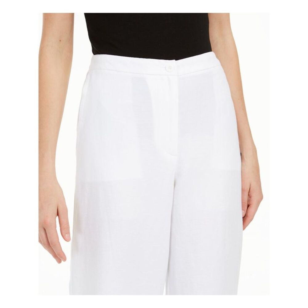 EILEEN FISHER Womens White Straight leg Pants L - Picture 3 of 4